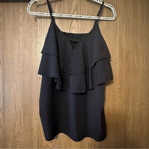 Black Ruffle Cami Top